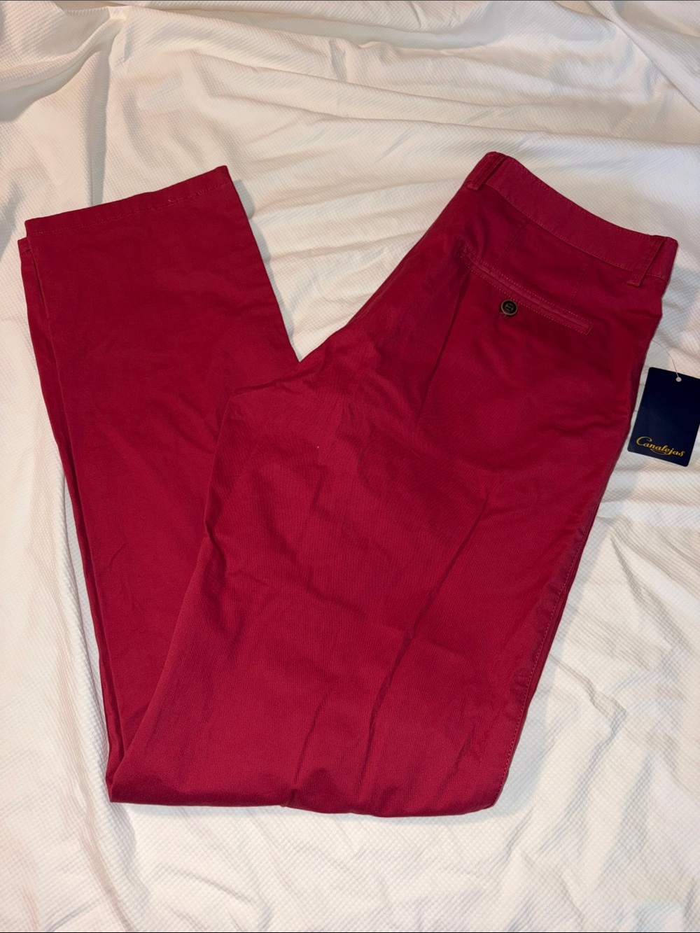 Men's Crimson Red Chinos - Classic Slim Fit
